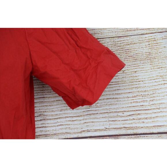 VINTAGE Samantha Edwards Womens Size Small Padded Shoulder Button Down Shirt Red - Picture 3 of 7
